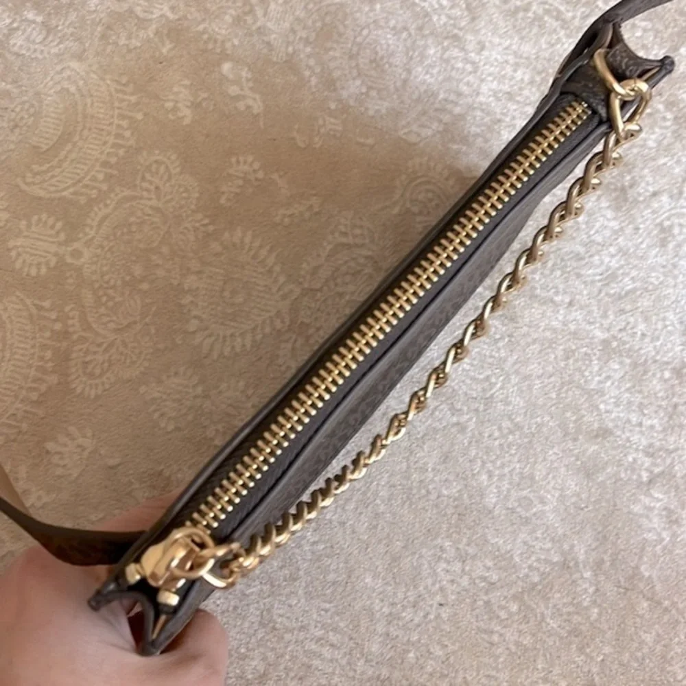 Brand New Michael Kors Brown Zippered Logo Belt Bag Gold Tone Chain Fanny Pack